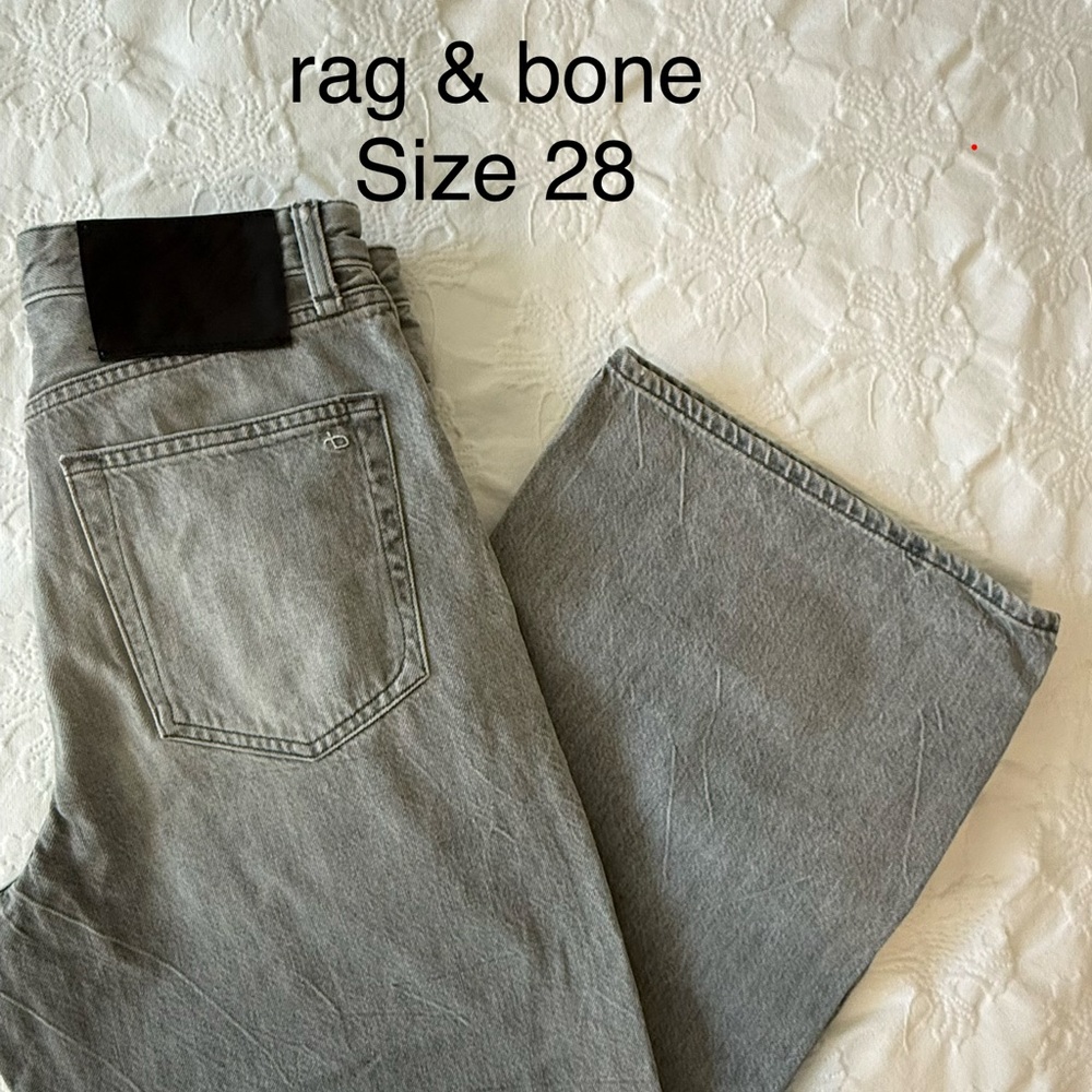 rag & bone ruth wide leg jeans in color pearl